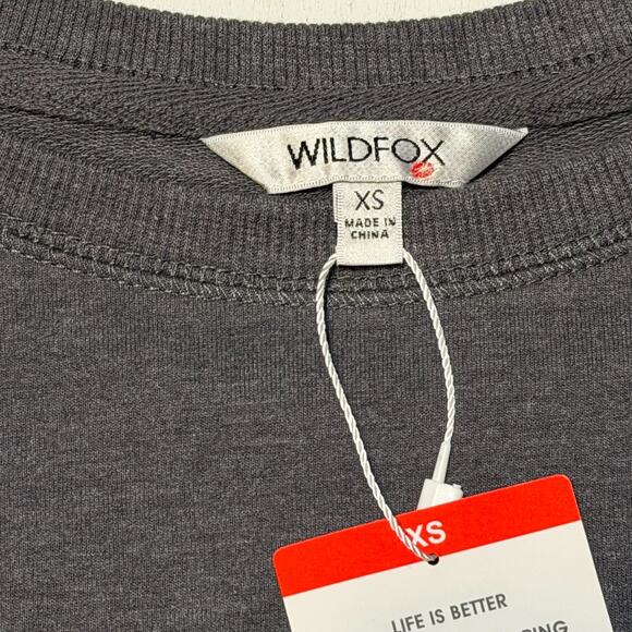 Wildfox Easy Does It Rainbow Sweatshirt Sz XS Charcoal Gray Graphic Pullover NWT - Picture 3 of 9